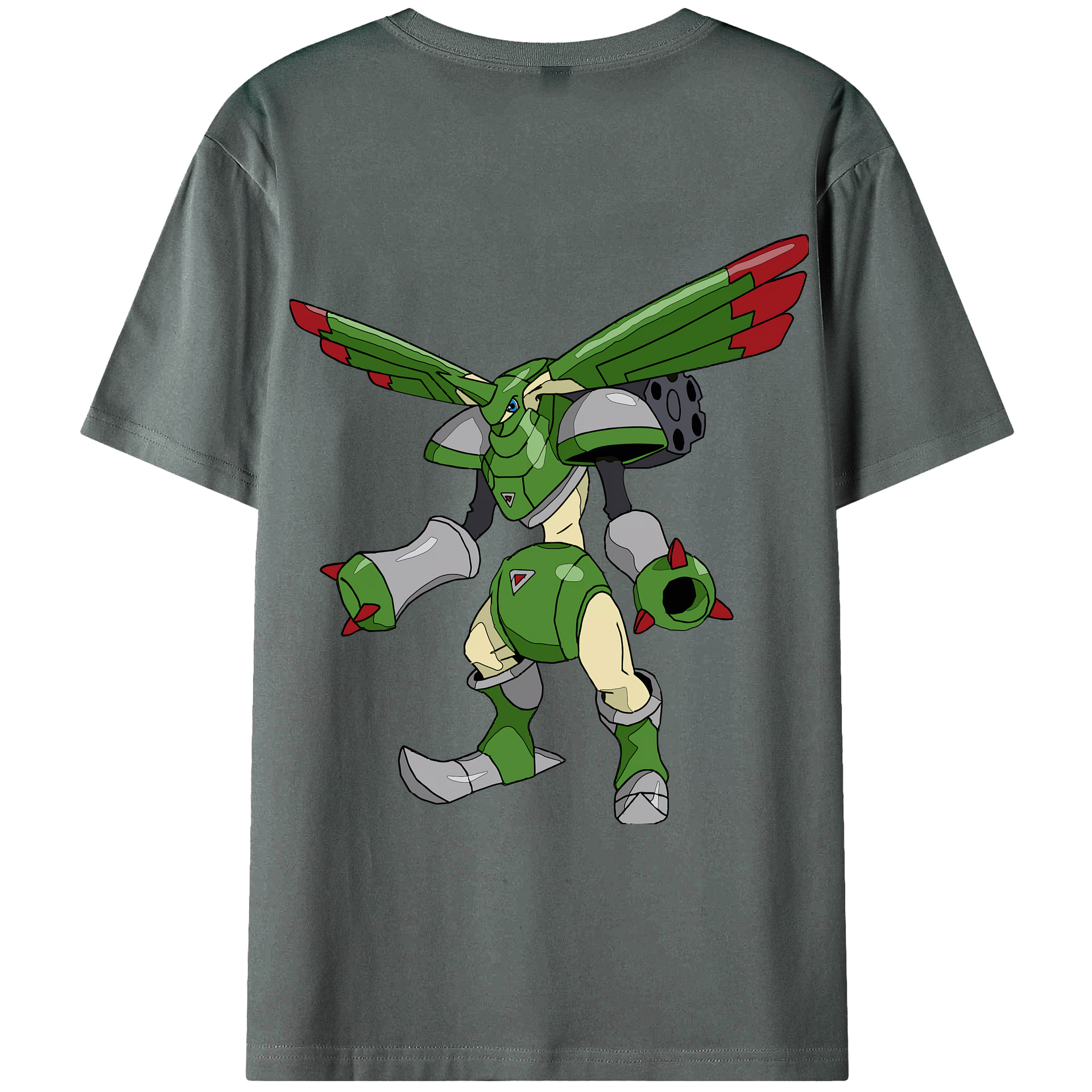 （画像用） Digimon デジタルモンスター/デジモン 綿100％ メンズ半袖Tシャツ（バックプリント） 通気性